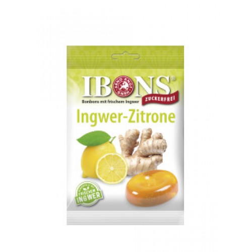 IBONS Ingwer Bonbon Zitrone ohne Zucker Btl 75 g