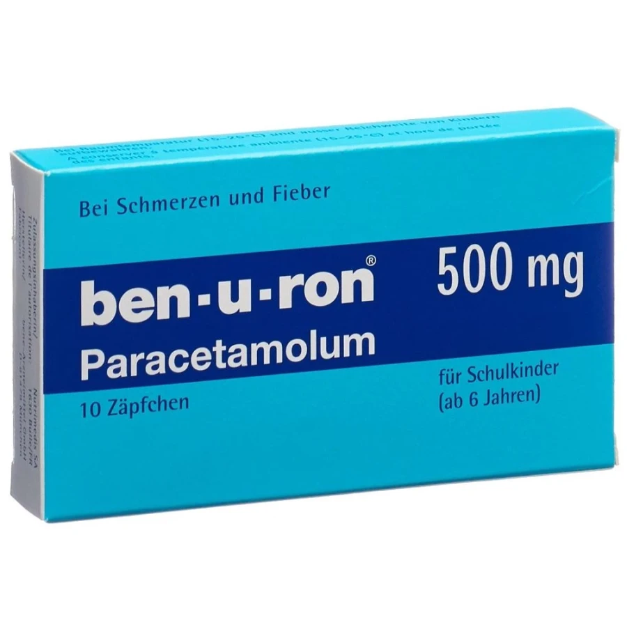 Hier sehen Sie den Artikel BEN-U-RON Supp 500 mg Kind 10 Stk aus der Kategorie Medikamente der Liste D. Dieser Artikel ist erhältlich bei apothekedrogerie.ch