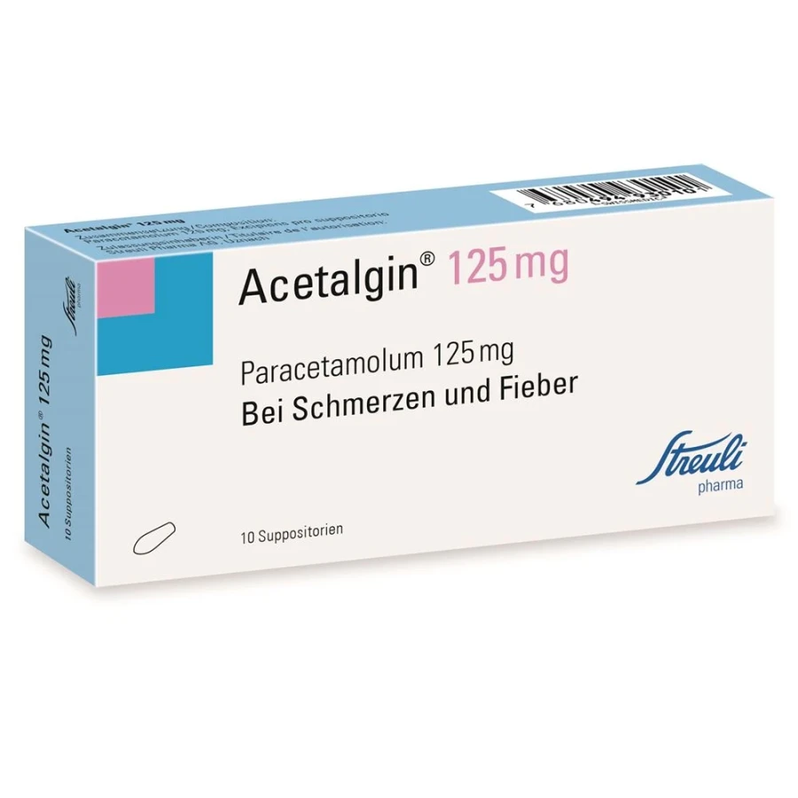 Hier sehen Sie den Artikel ACETALGIN Supp 125 mg 10 Stk aus der Kategorie Medikamente der Liste D. Dieser Artikel ist erhältlich bei apothekedrogerie.ch