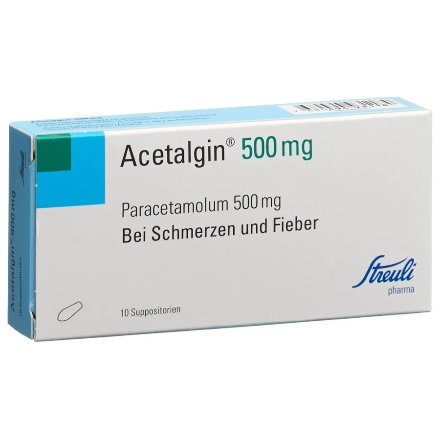 Hier sehen Sie den Artikel ACETALGIN Supp 500 mg 10 Stk aus der Kategorie Medikamente der Liste D. Dieser Artikel ist erhältlich bei apothekedrogerie.ch