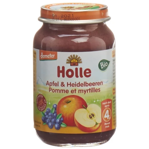 HOLLE Apfel & Heidelbeeren Bio 190 g