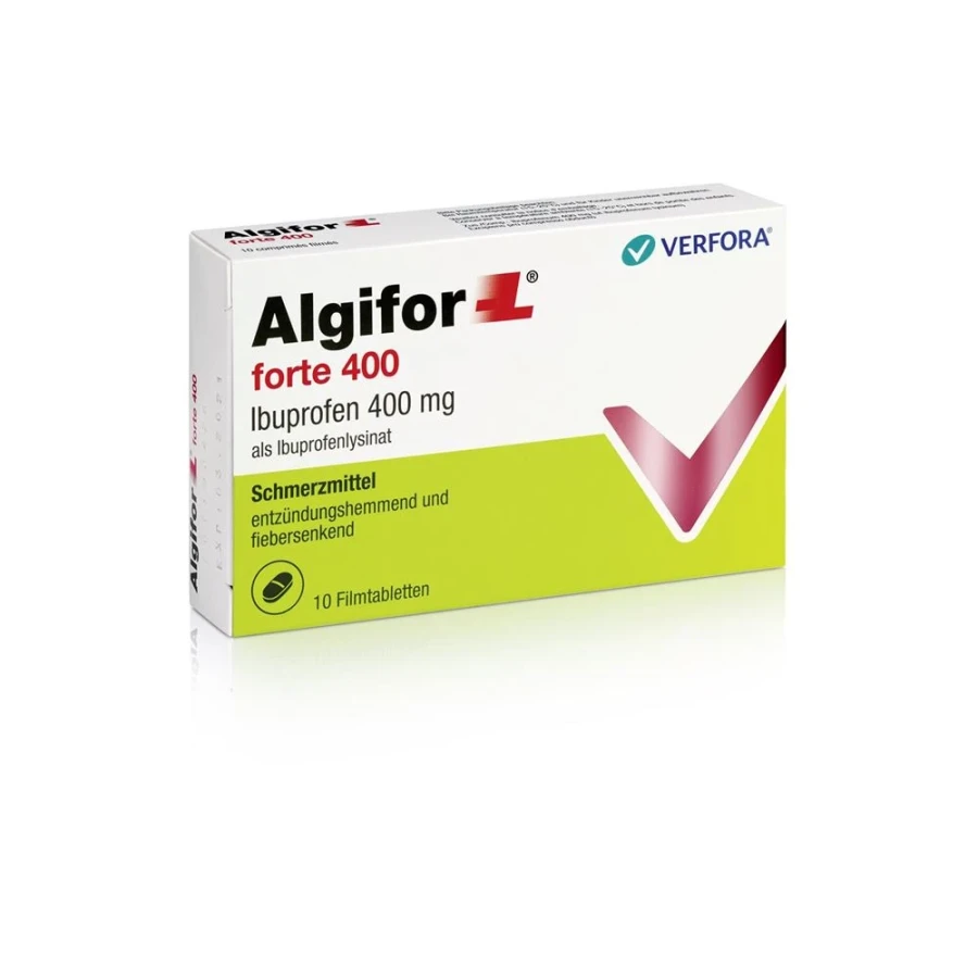 Hier sehen Sie den Artikel ALGIFOR-L forte Filmtabl 400 mg 10 Stk aus der Kategorie Medikamente der Liste D. Dieser Artikel ist erhältlich bei apothekedrogerie.ch