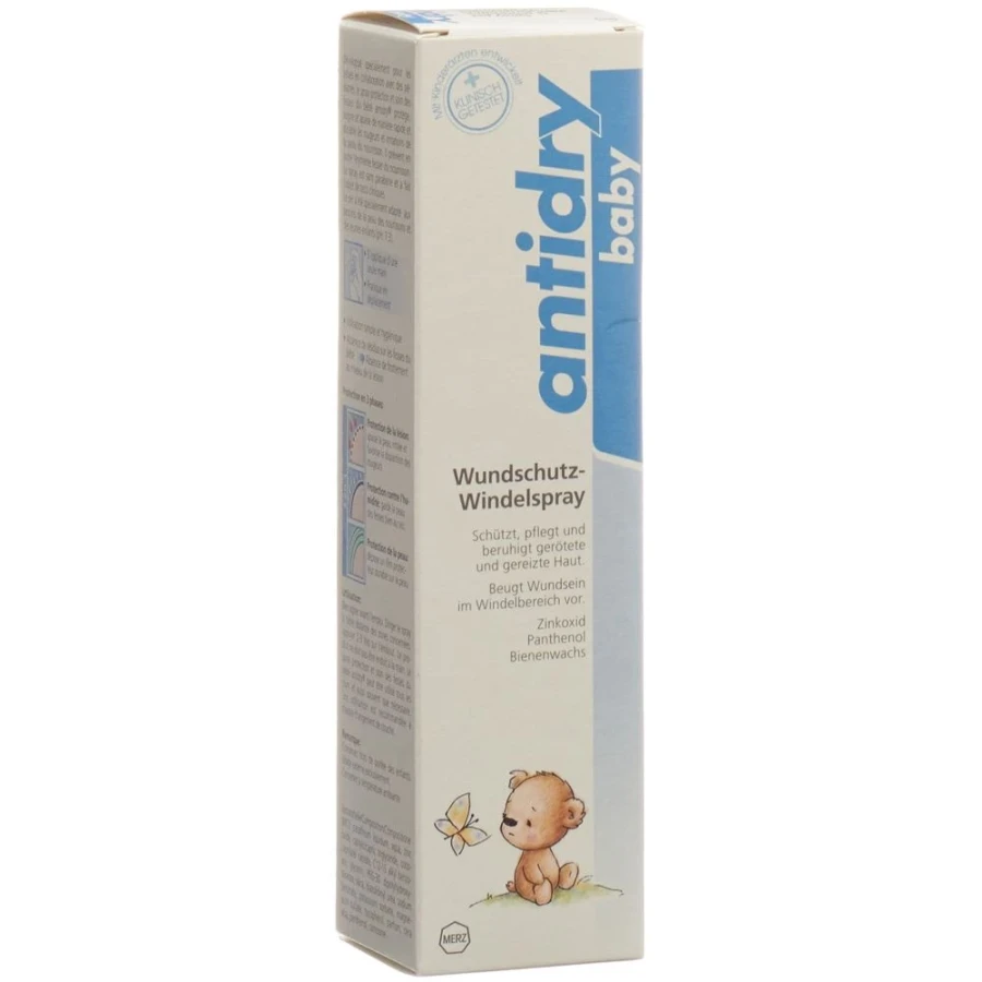 Hier sehen Sie den Artikel ANTIDRY baby Wundschutz-Windelspray 100 ml aus der Kategorie Baby-Creme/Emuls/Lot/Milch/Oel. Dieser Artikel ist erhältlich bei apothekedrogerie.ch