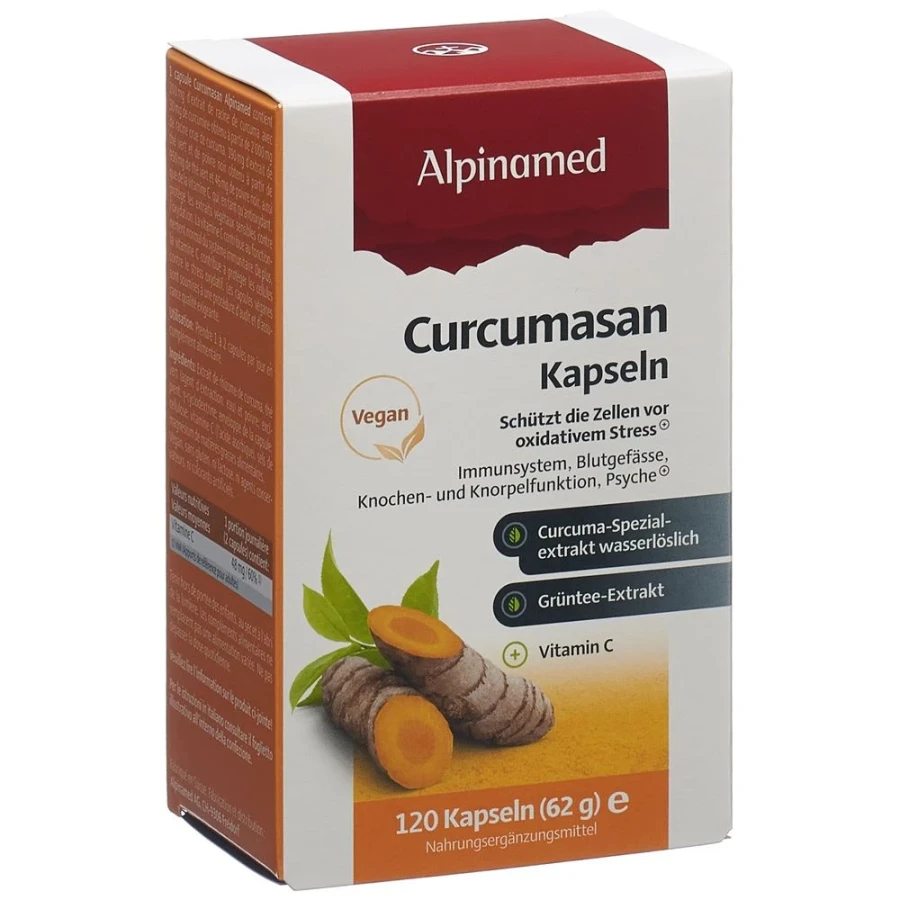 Hier sehen Sie den Artikel ALPINAMED Curcumasan Kaps 120 Stk aus der Kategorie Pflanzliche Produkte. Dieser Artikel ist erhältlich bei apothekedrogerie.ch