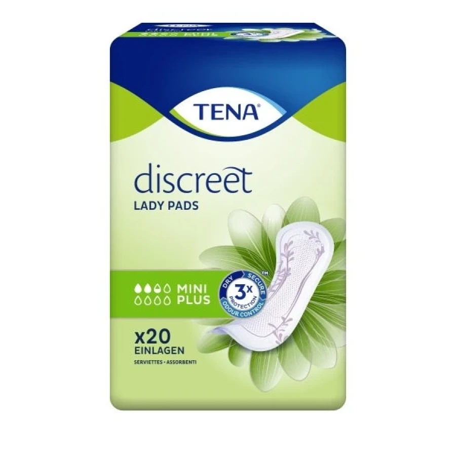 Hier sehen Sie den Artikel TENA Lady discreet Mini Plus 20 Stk aus der Kategorie Einlagen/Tropfenfänger/Tampons und Zubehör. Dieser Artikel ist erhältlich bei apothekedrogerie.ch