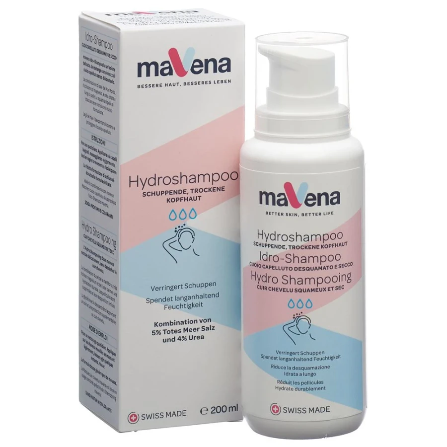 Hier sehen Sie den Artikel MAVENA Hydroshampoo Disp 200 ml aus der Kategorie Haar-Shampoo. Dieser Artikel ist erhältlich bei apothekedrogerie.ch