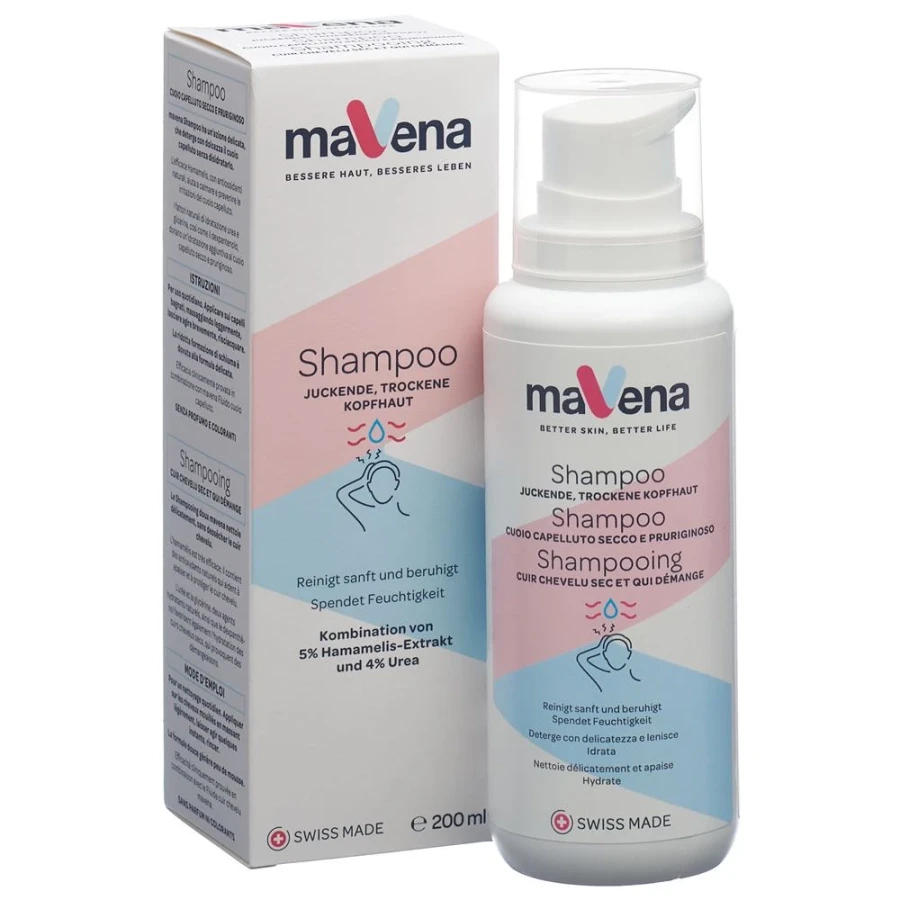 Hier sehen Sie den Artikel MAVENA Shampoo Disp 200 ml aus der Kategorie Haar-Shampoo. Dieser Artikel ist erhältlich bei apothekedrogerie.ch
