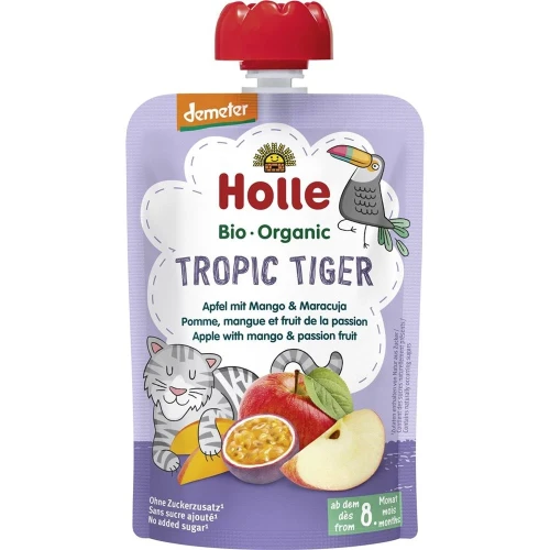 HOLLE Tropic Tiger Pouchy Apfel Mango Maracuja 100 g