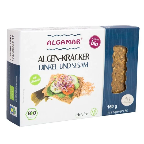 ALGAMAR Algen-Kräcker mit Dinkel und Sesam 160 g