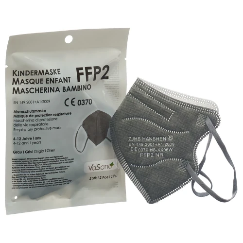 VASANO Maske FFP2 Kind 4-12 J grau D/I/F 2 Stk