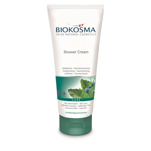 BIOKOSMA Shower Cream BIO-Wacholder Tulsi Tube 200 ml