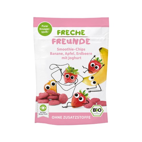 FRECHE FREUNDE Smoothie-Chips Banane Apfel Erdbeer Joghurt 16 g