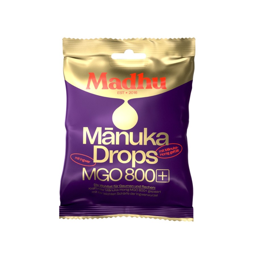 MADHU Manuka Drops MGO800+ Ingwer Btl 75 g MADHU Manuka Drops MGO800+ Ingwer Btl 75 g