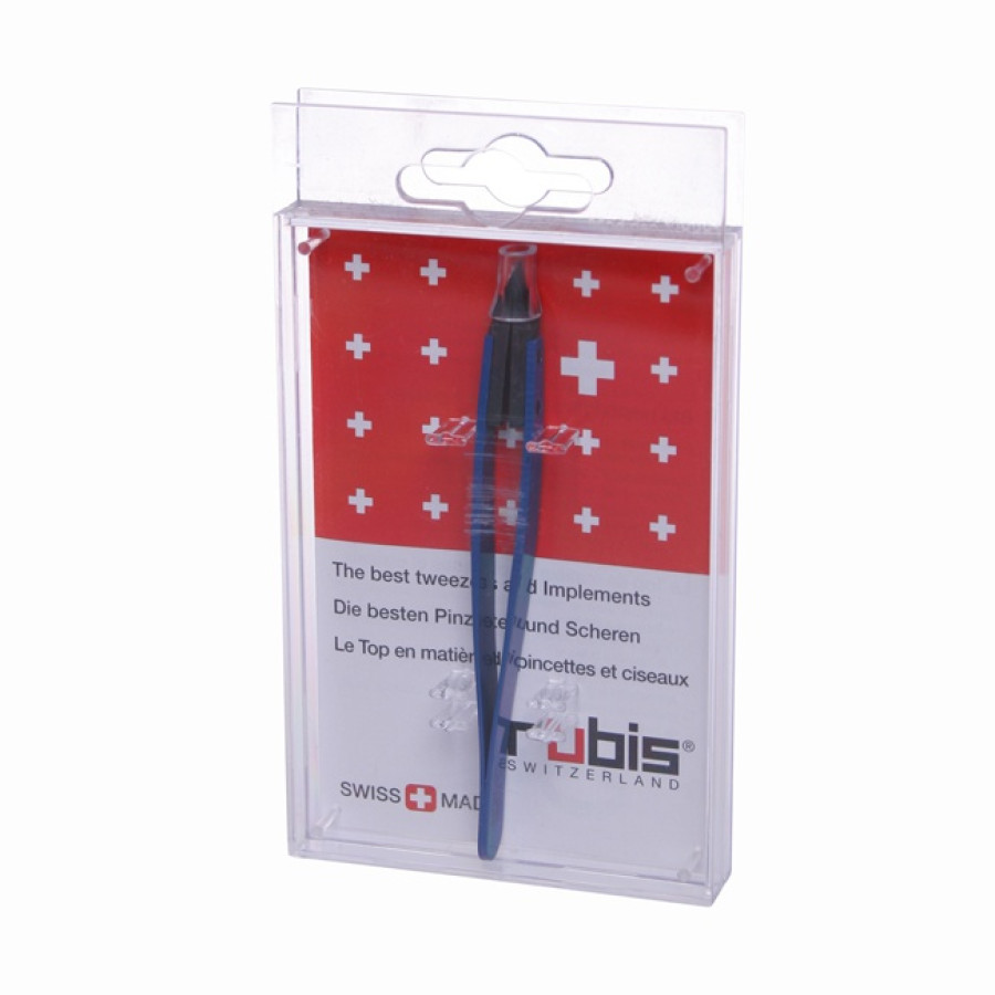 RUBIS Pinzette Techno Polymer schräg blau Inox RUBIS Pinzette Techno Polymer schräg blau Inox