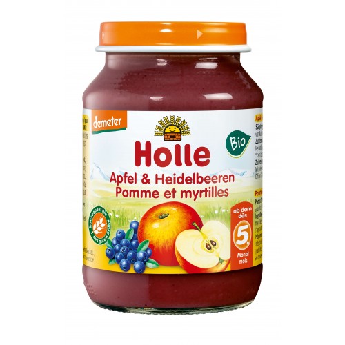 HOLLE Apfel & Heidelbeeren Bio 190 g