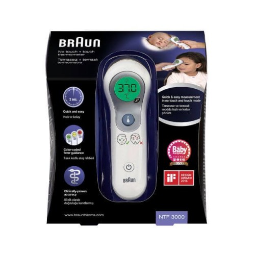 BRAUN Thermometer No touch+forehead Age Pre BNT400