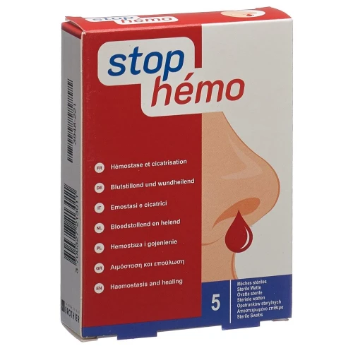 STOP HEMO Watte hämostat steril Btl 5 Stk