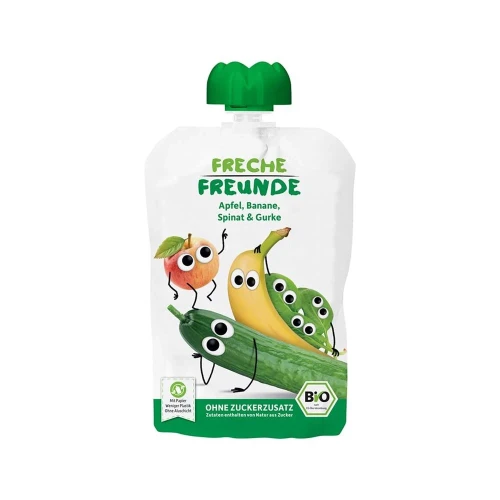 FRECHE FREUNDE Quetschmus Apfel Banane Spinat & Gurke 100 g