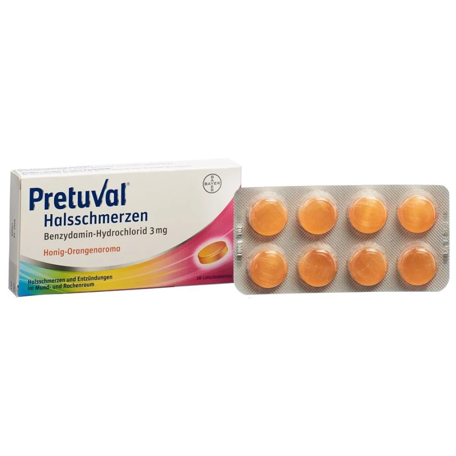 PRETUVAL Halsschmerzen Lutschtabl Honig-Ora 16 Stk PRETUVAL Halsschmerzen Lutschtabl Honig-Ora 16 Stk