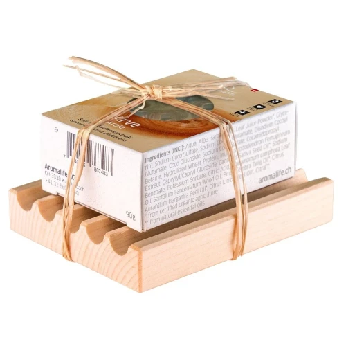 AROMALIFE Geschenkset Seife&Seifenschale Arve