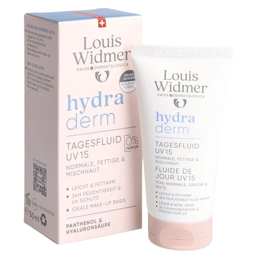 LOUIS WIDMER Hydraderm Tagesfluid UV15 ohne Parfum 50 ml