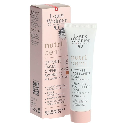 LOUIS WIDMER Nutriderm getönte Tagescreme UV20 bronze ohne Parfüm 30 ml