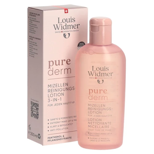 LOUIS WIDMER Purederm Mizellen Reinigungslotion ohne Parfüm 200 ml