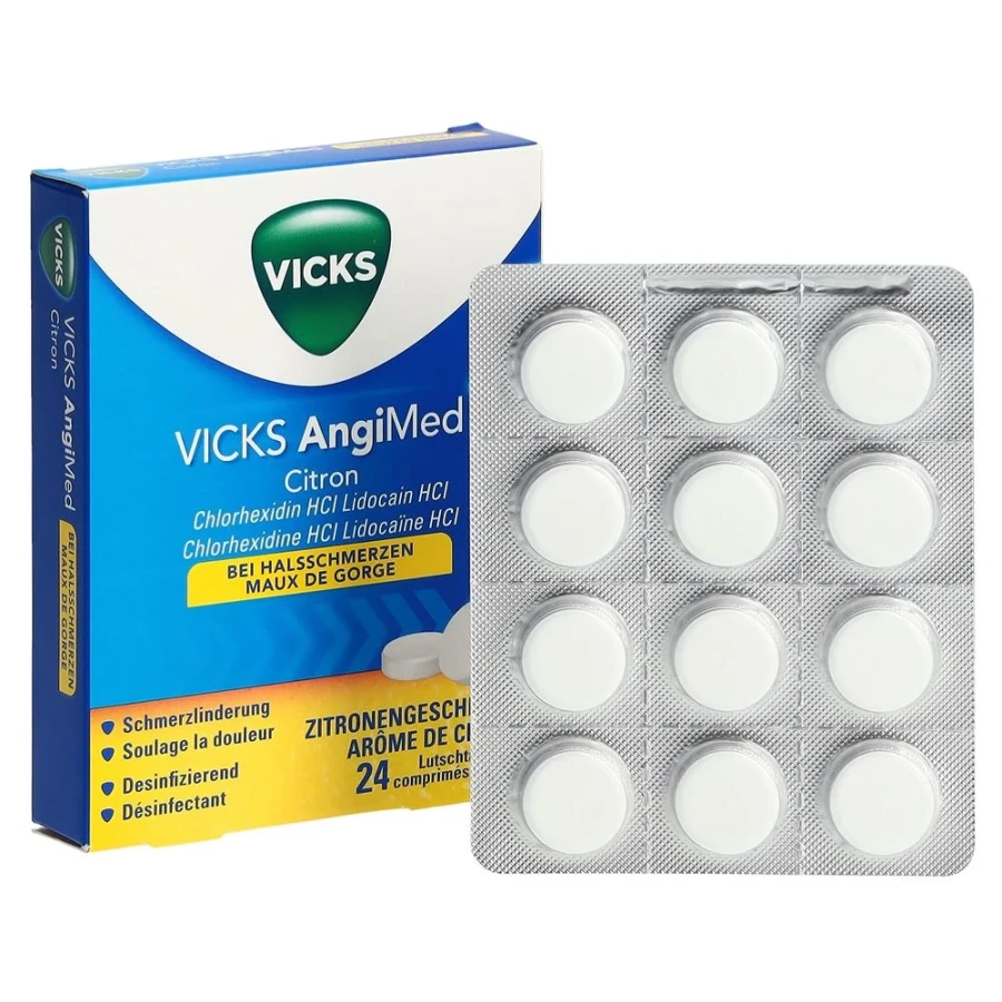 VICKS AngiMed Lutschtabl Zitrone 24 Stk VICKS AngiMed Lutschtabl Zitrone 24 Stk