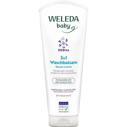WELEDA baby DERMA 3in1 Waschbals wei Malve 200 ml