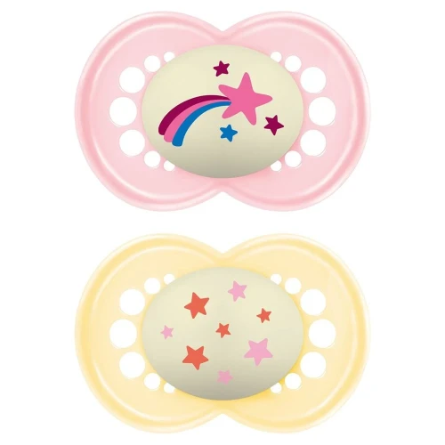 MAM Night Nuggi Sil 16-36m Girl 2 Stk