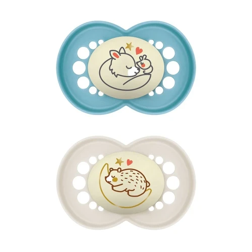 MAM Night Nuggi Sil 6-16m Boy 2 Stk