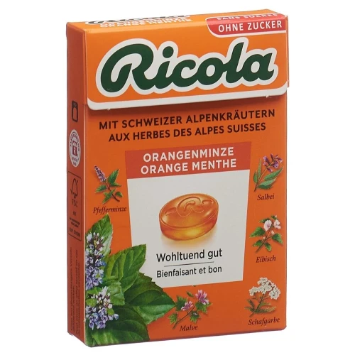RICOLA Bonbons Orange Minze oZ mS Box 50 g