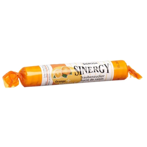 SINERGY Traubenzucker Orange Vitamin C Rolle 40 g