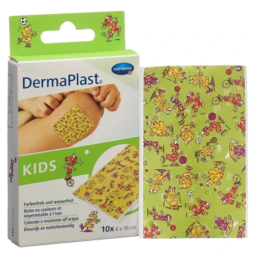 DERMAPLAST Kids Schnellverband 6x10cm Plast 10 Stk