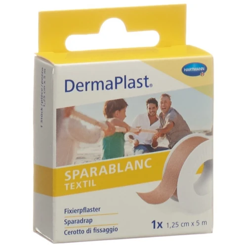 DERMAPLAST Sparablanc Textil 1.25cmx5m hautfarbe