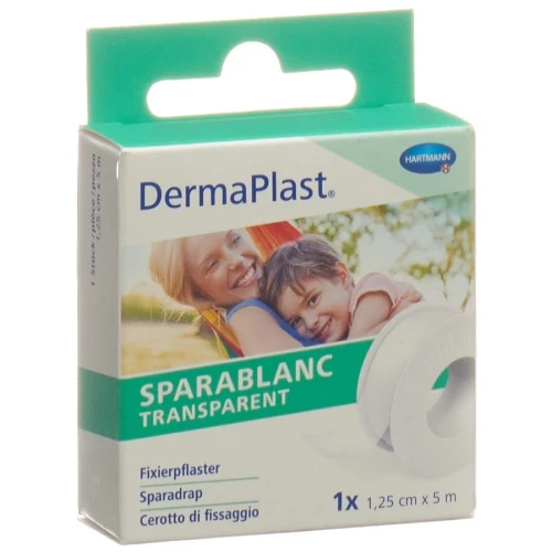 DERMAPLAST Sparablanc Transparent 1.25cmx5m weiss