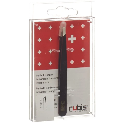 RUBIS Pinzette schräg schwarz Inox