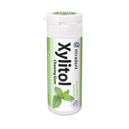 MIRADENT Xylitol Kaugummi Spearmint 30 Stk