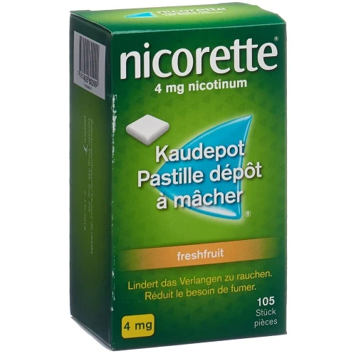 NICORETTE Freshfruit Kaudepots 4 mg 105 Stk