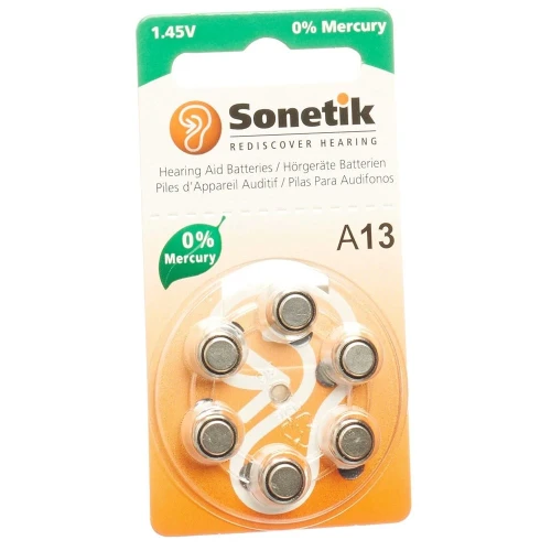 SONETIK Hörgerät Batterien A13 Blist 6 Stk