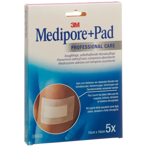 3M MEDIPORE+PAD 10x10cm Wundkissen 5x5.5cm 5 Stk