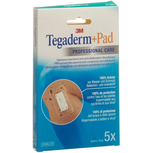 3M TEGADERM+PAD 5x7cm Wundkissen 2.5x4cm 5 Stk
