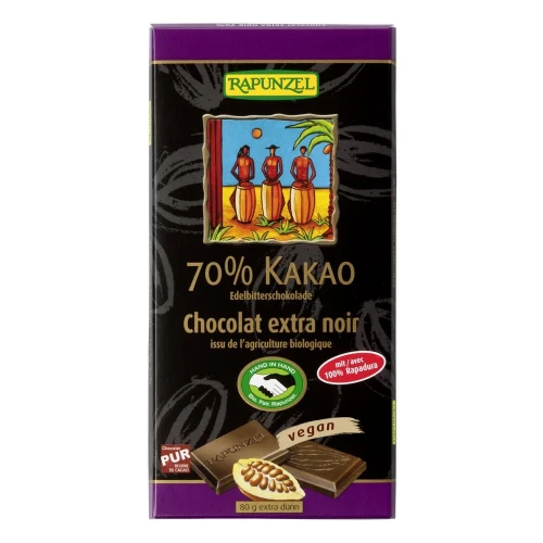RAPUNZEL Schokolade Edelbitter 70 % 80 g