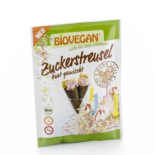 BIOVEGAN Dekor Zuckerstreusel bunt gemischt Btl 70 g