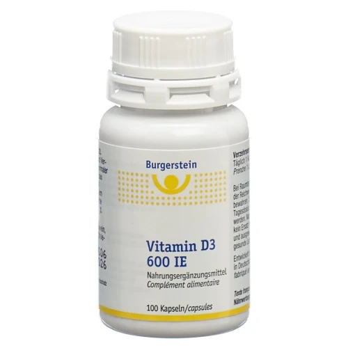 BURGERSTEIN Vitamin D3 Kaps 600 IE 100 Stk