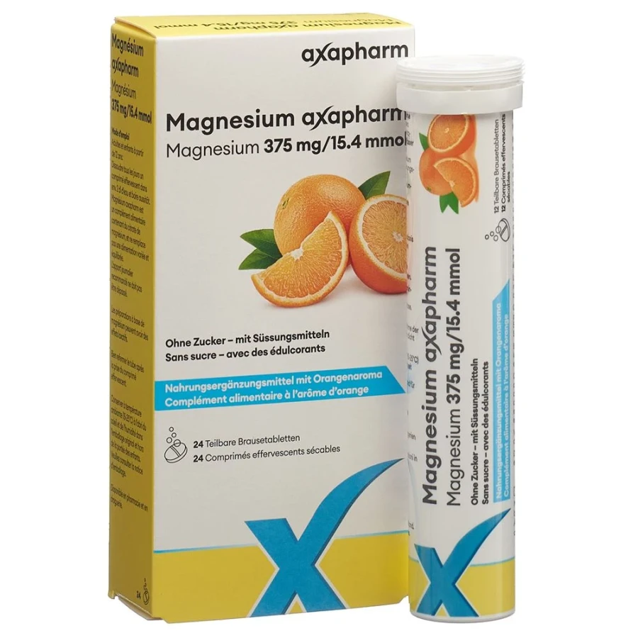 MAGNESIUM AXAPHARM Brausetabletten 375 mg 24 Stk MAGNESIUM AXAPHARM Brausetabletten 375 mg 24 Stk