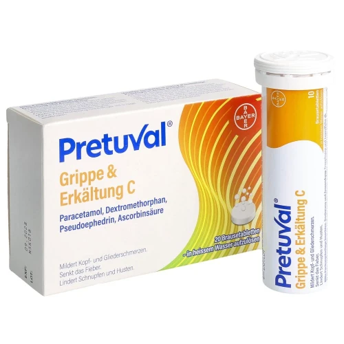 PRETUVAL Grippe und Erkältung C Brausetabletten 20 Stk
