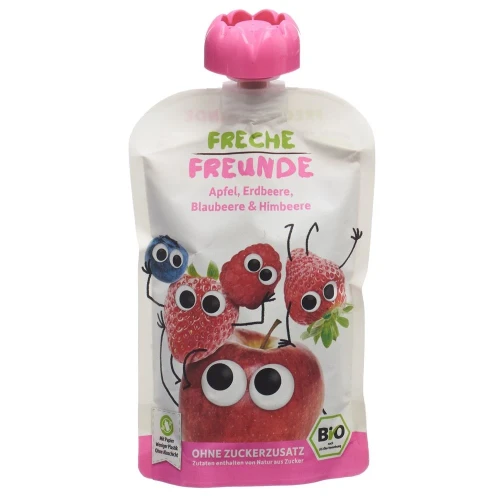 FRECHE FREUNDE Quetschmus Apfel Erdbeer Kirsche Blaubeer&Himbeer 100 g