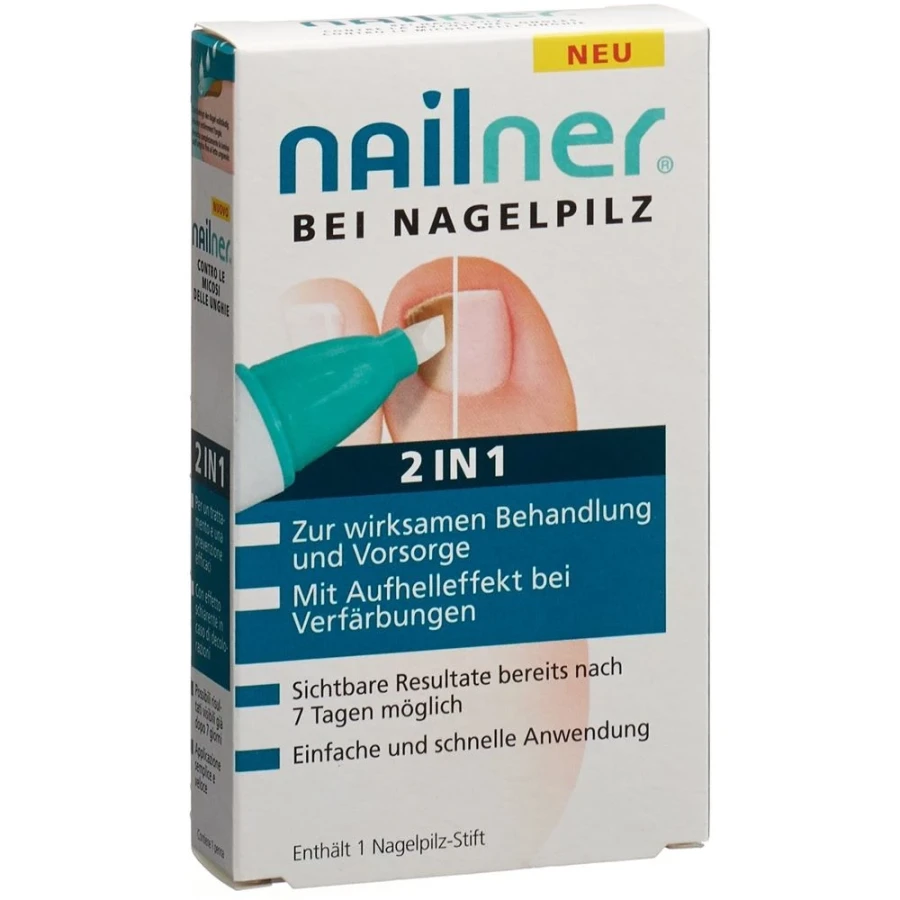 Hier sehen Sie den Artikel NAILNER Nagelpilz-Stift 2-in-1 aus der Kategorie Nagelbalsam/Cremen/Kuren. Dieser Artikel ist erhältlich bei apothekedrogerie.ch