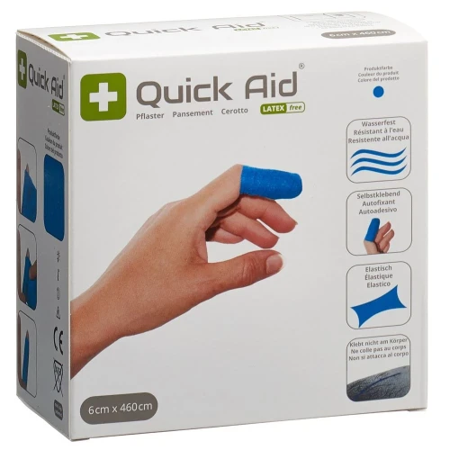 QUICK AID Pflaster 6x460cm Latexfrei blau